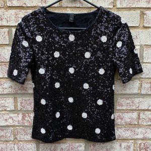 J. Crew Sequin Dressy Top Shirt Sz XXS